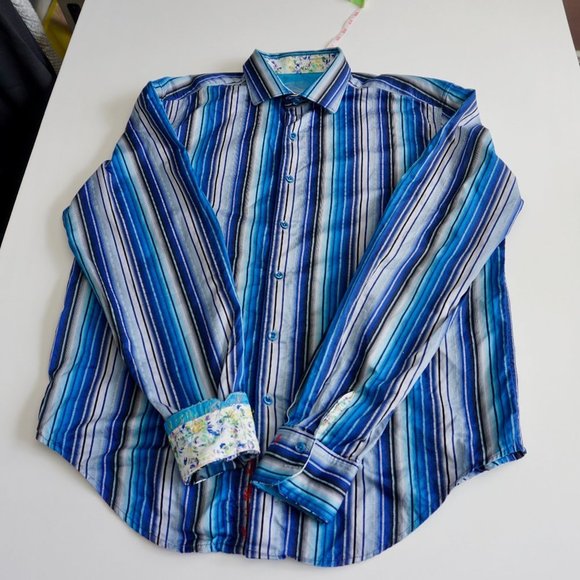 Robert Graham | Flip Collar/Sleeve Striped Shirt - Picture 2 of 8